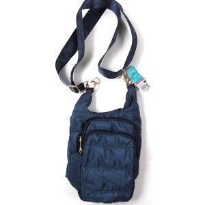 Sling Bag for Women Quilted Puffer Crossbody Bags Small Blue Purse